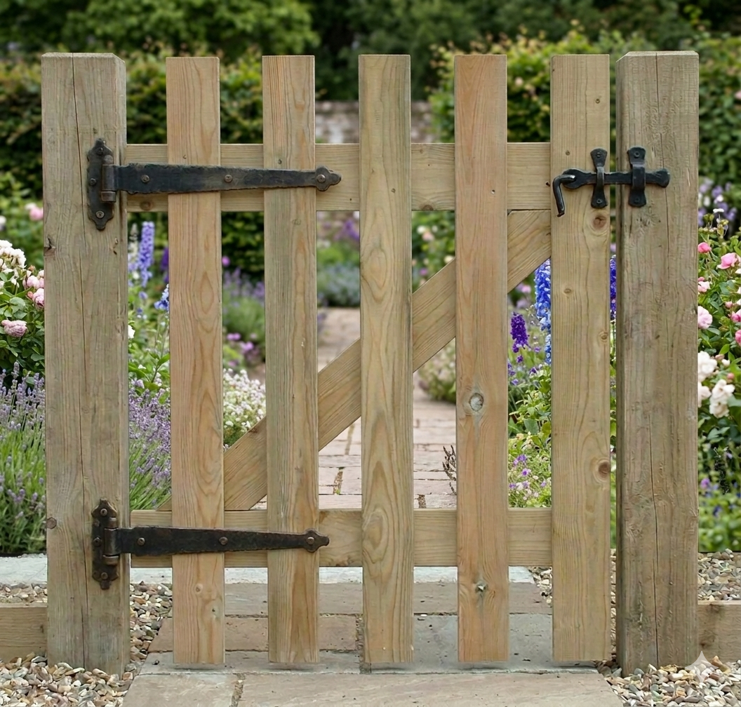 Palisade / Picket Gate Flat Top - Fully Framed